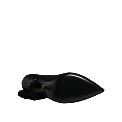 Dolce & Gabbana Black Stiletto Heels Mid Calf Boots Shoes