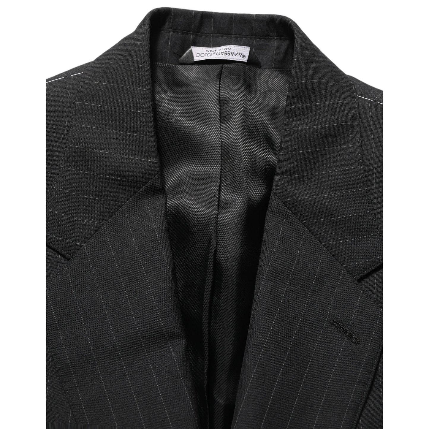 Dolce & Gabbana Black Stripes Wool Single Breasted Blazer