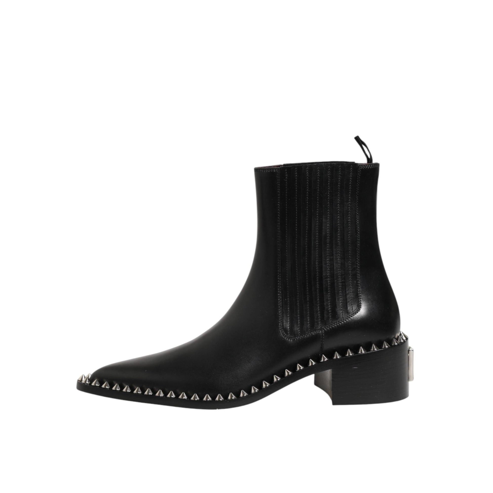 Dolce & Gabbana Black Studded Chelsea Short Ankle Boots Shoes