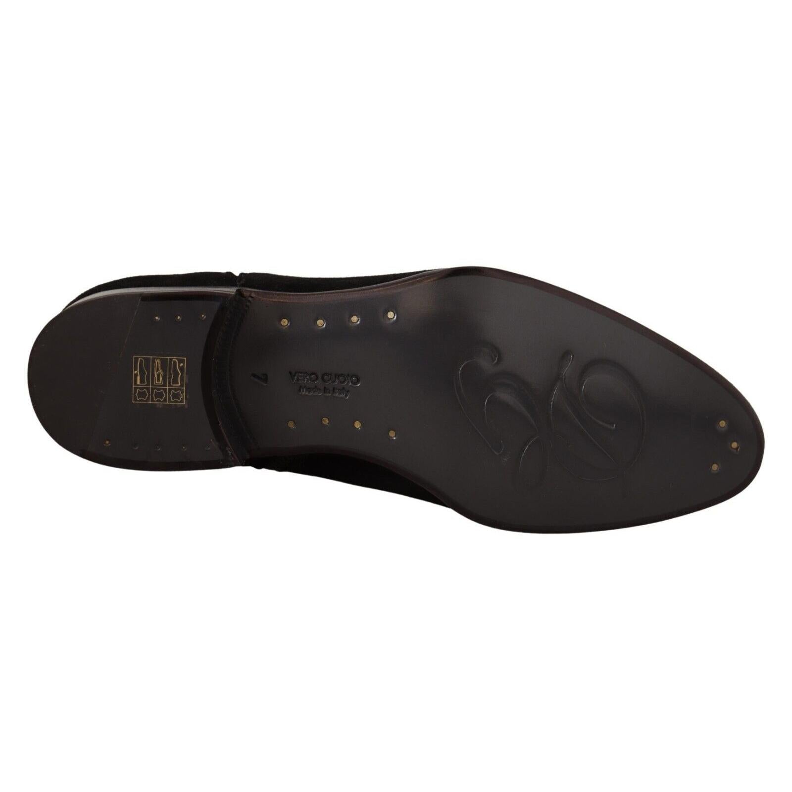 Dolce & Gabbana Black Suede Leather Chelsea Mens Boots Shoes