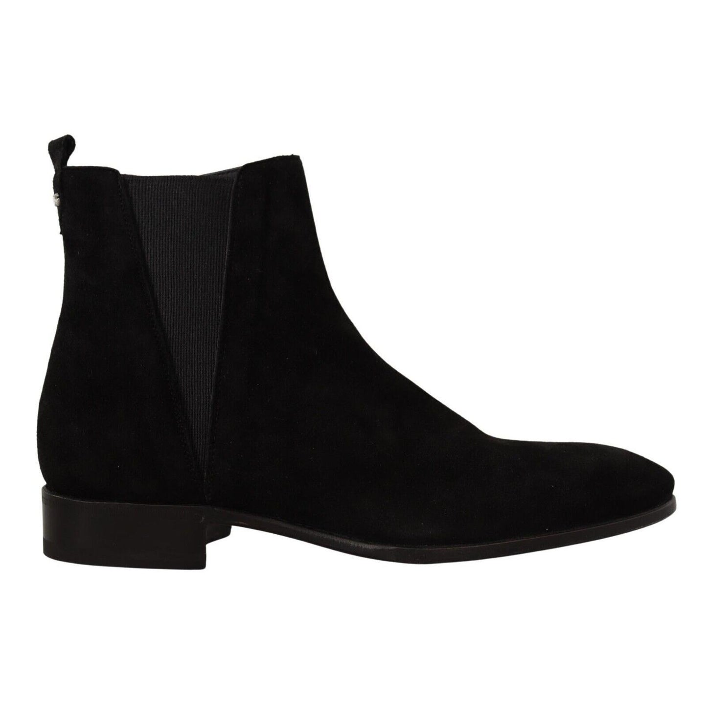 Dolce & Gabbana Black Suede Leather Chelsea Mens Boots Shoes