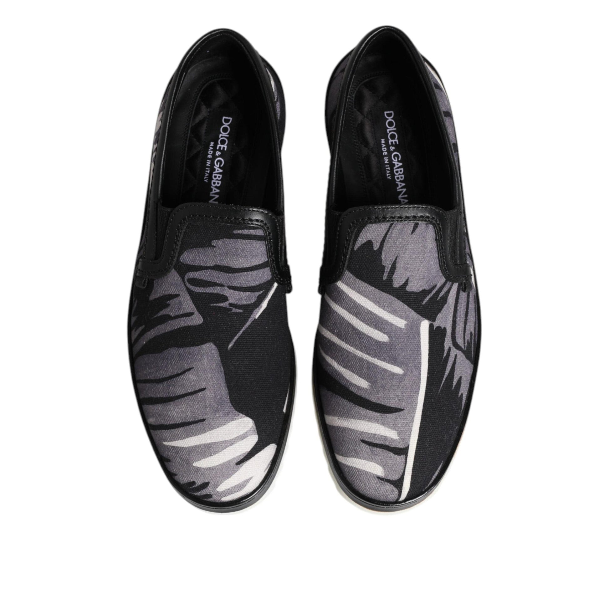 Dolce & Gabbana Black Tropical Slip On Men Sneakers Shoes