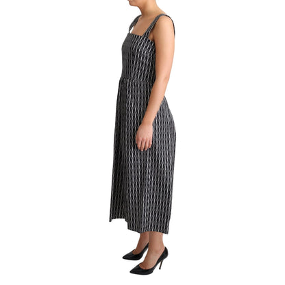 Dolce & Gabbana Black White Pattern Cotton A-Line Dress
