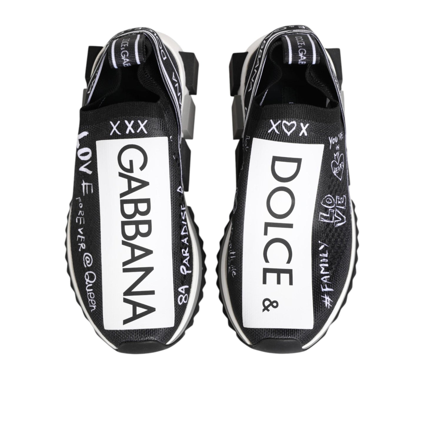 Dolce & Gabbana Black White Sorrento Low Top Sneakers Shoes
