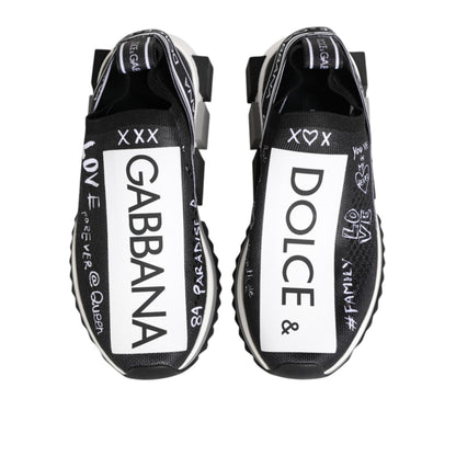 Dolce & Gabbana Black White Sorrento Low Top Sneakers Shoes