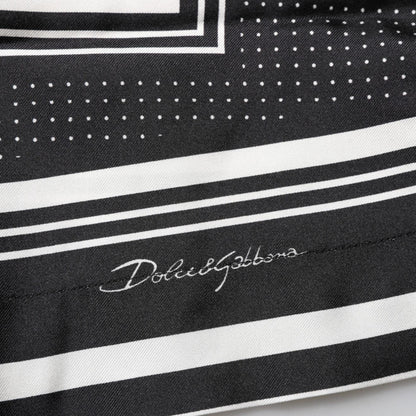 Dolce & Gabbana Black White StripeDot Print Casual Polo Shirt