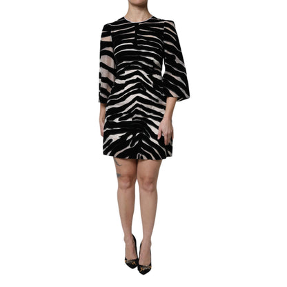Dolce & Gabbana Black White Zebra A-line Sheath Mini Dress