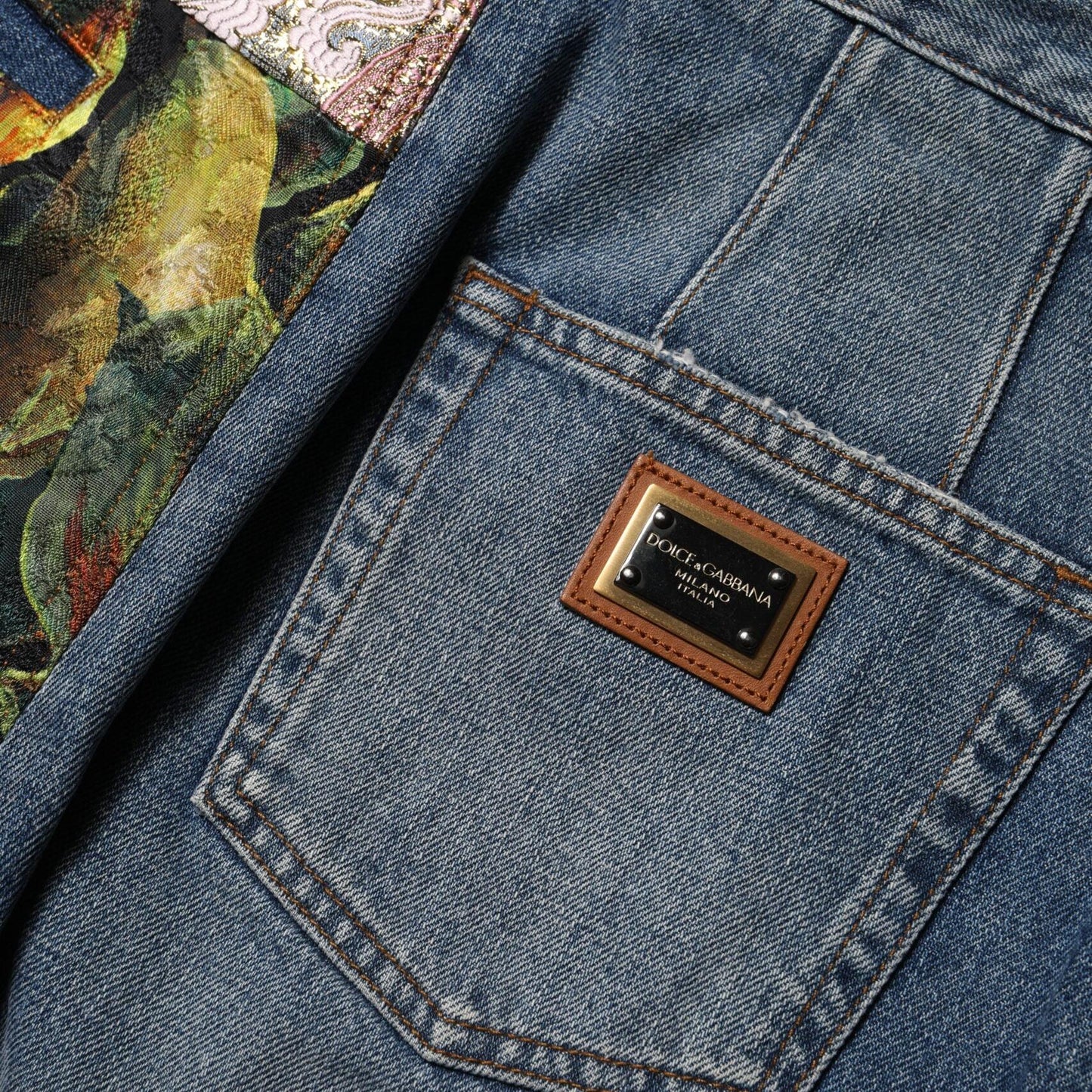 Dolce & Gabbana Blue AMBER Patchwork High Waist Denim Jeans
