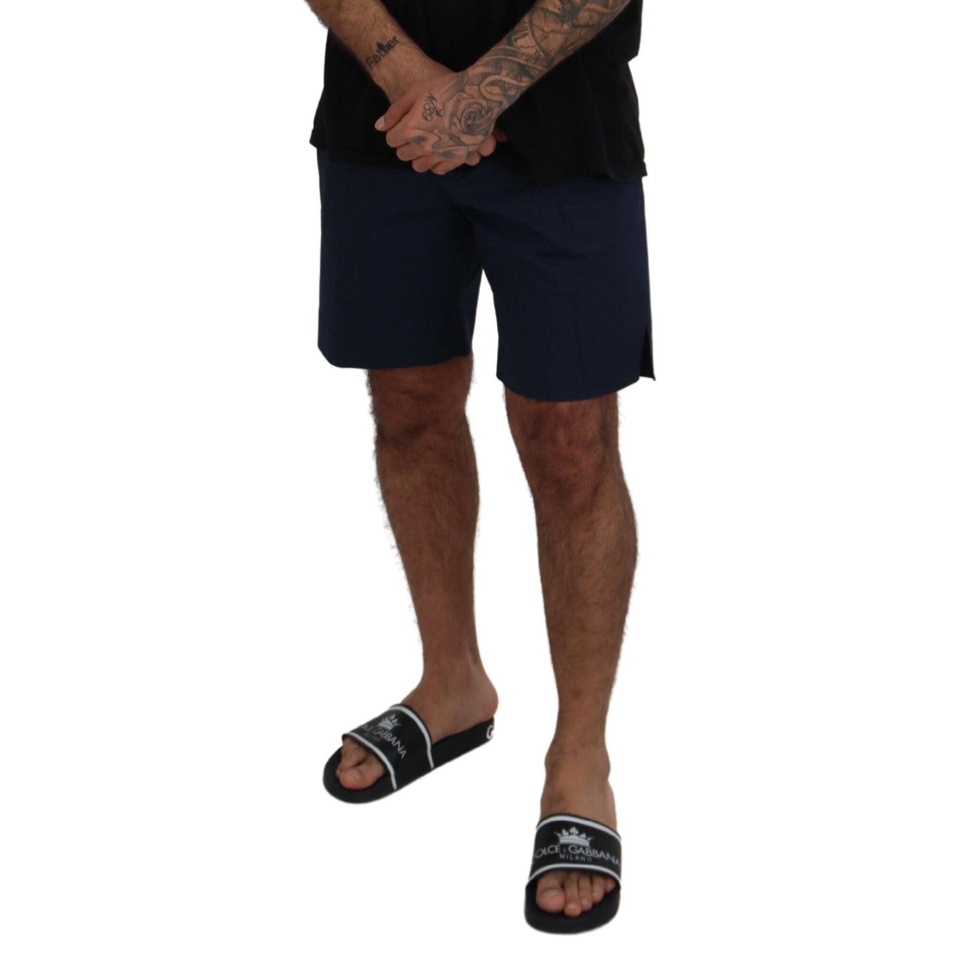 Dolce & Gabbana Blue Chinos Cotton Stretch Casual Shorts