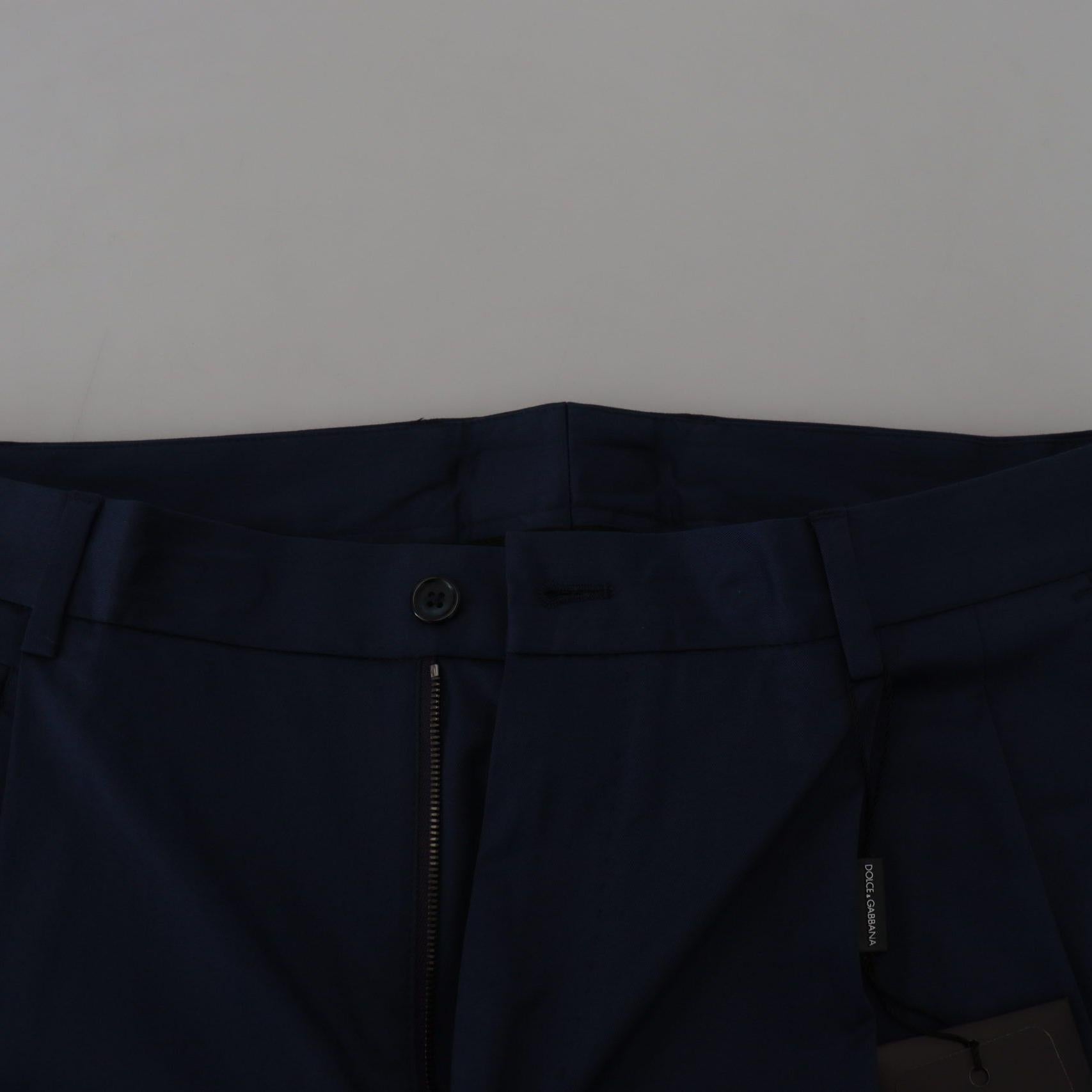 Dolce & Gabbana Blue Chinos Cotton Stretch Casual Shorts