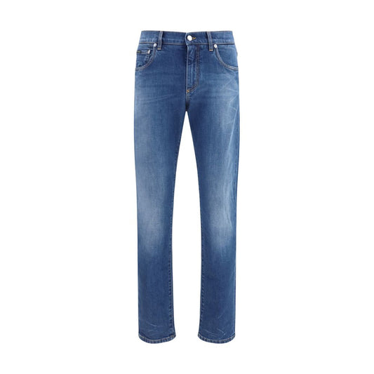 Dolce & Gabbana Blue Cotton Slim Fit Jeans