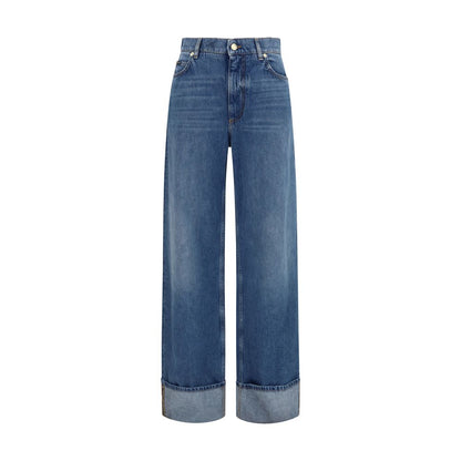 Dolce & Gabbana Blue Cotton Straight-Leg Jeans