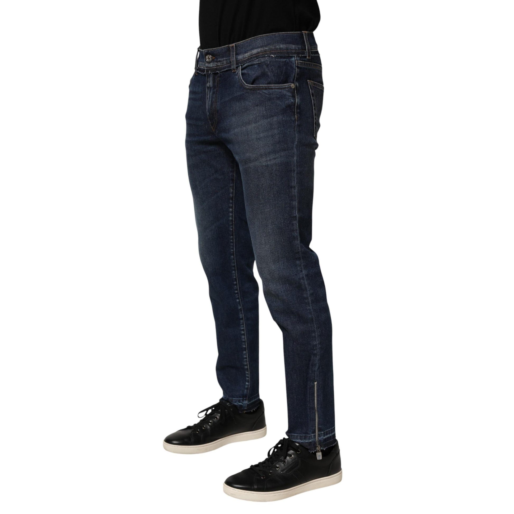 Dolce & Gabbana Blue Cotton Stretch Skinny Men Denim Jeans