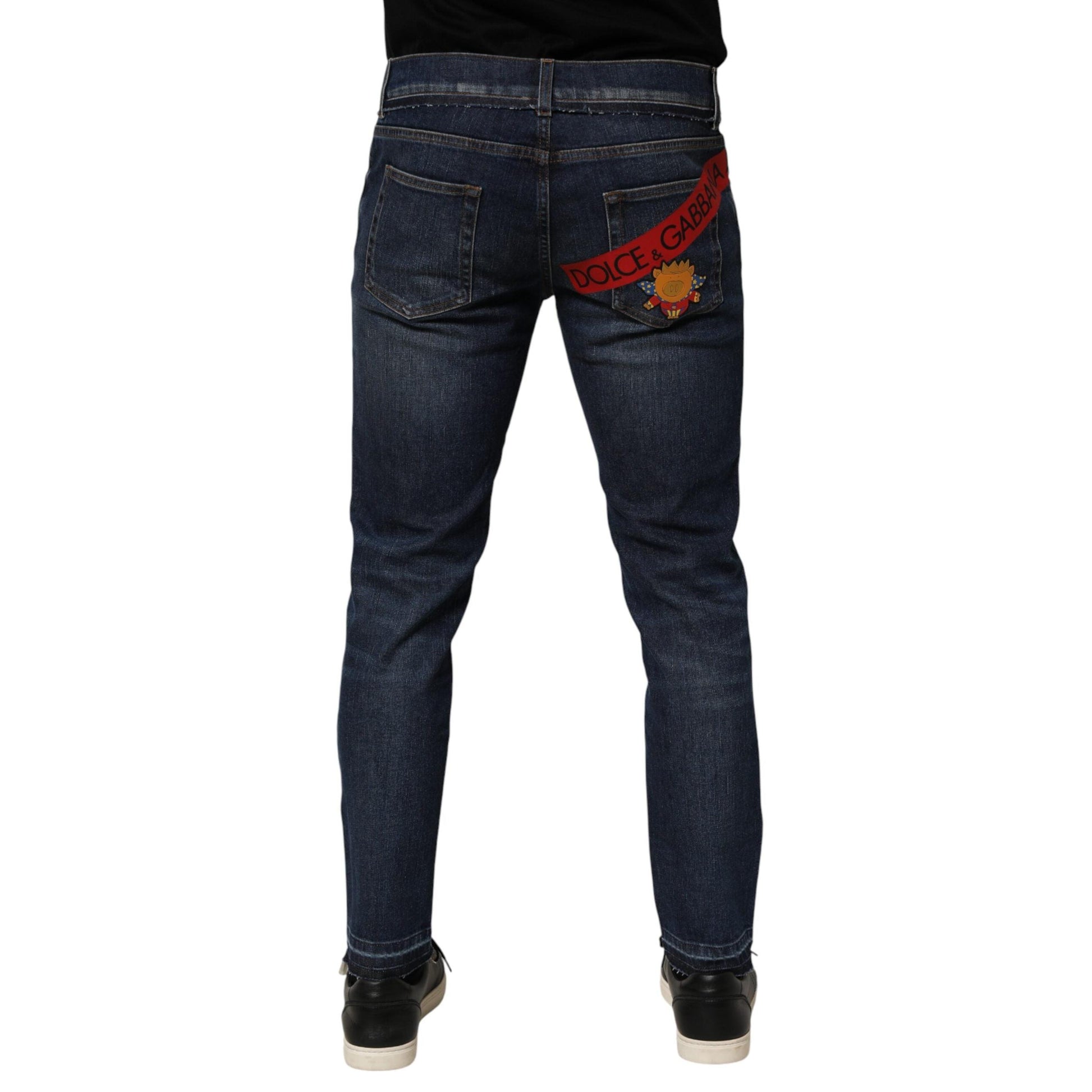 Dolce & Gabbana Blue Cotton Stretch Skinny Men Denim Jeans