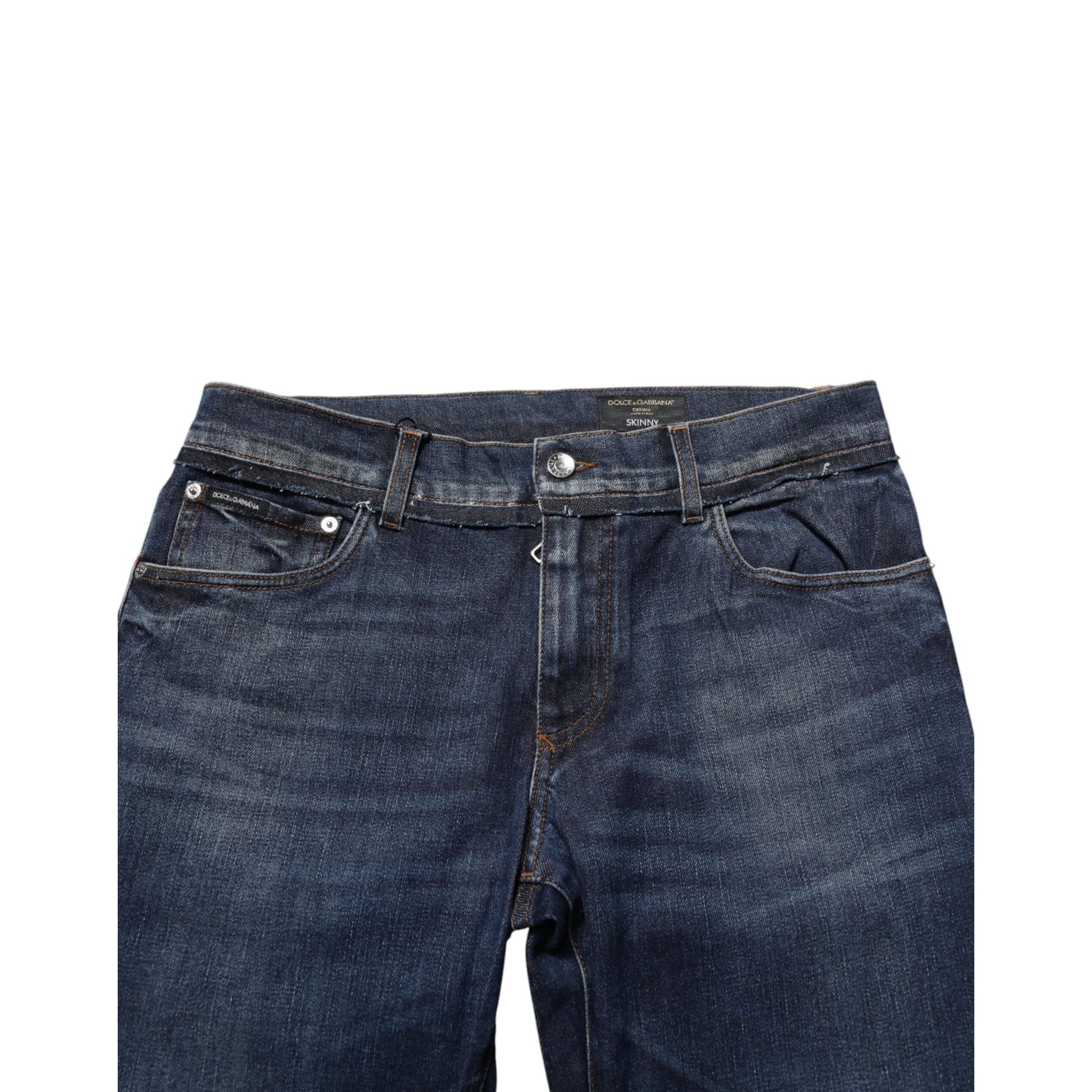 Dolce & Gabbana Blue Cotton Stretch Skinny Men Denim Jeans