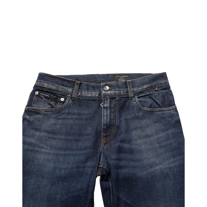 Dolce & Gabbana Blue Cotton Stretch Skinny Men Denim Jeans