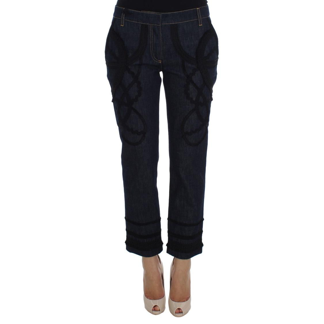 Dolce & Gabbana Blue Denim Cotton CAPRI Torero Jeans