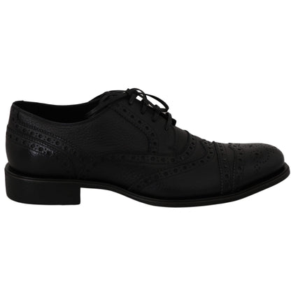 Dolce & Gabbana Blue Leather Wingtip Oxford Dress Shoes