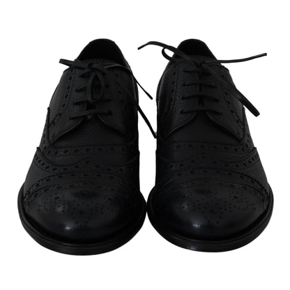 Dolce & Gabbana Blue Leather Wingtip Oxford Dress Shoes