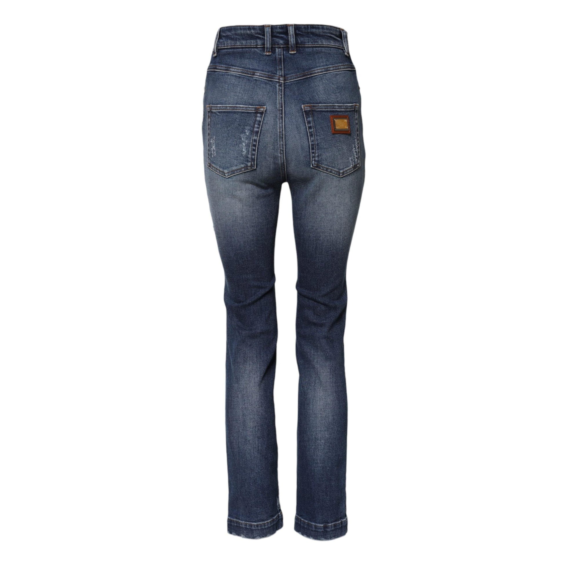 Dolce & Gabbana Blue Rhinestone Embellished Denim Jeans