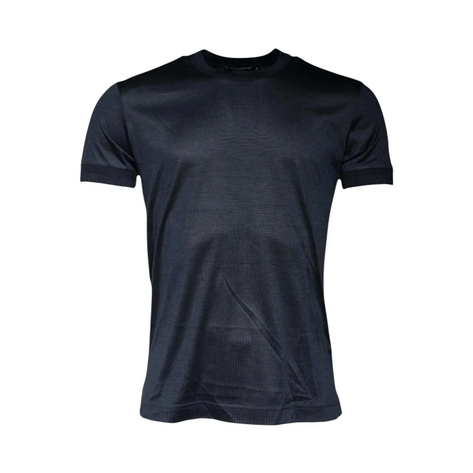 Dolce & Gabbana Blue Silk Crew Neck Short Sleeves Men T-shirt