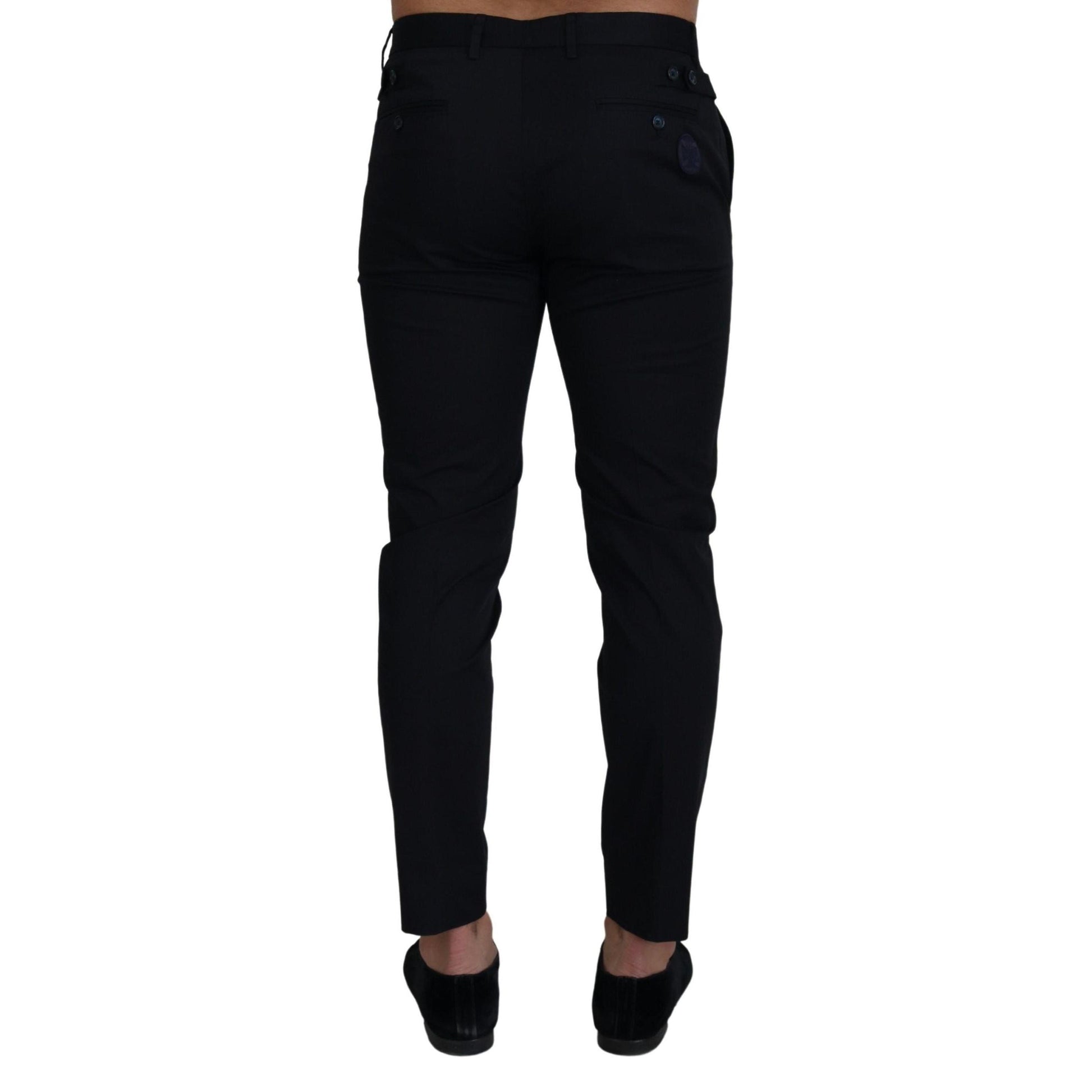 Dolce & Gabbana Blue Stretch Cotton Slim Trousers Chinos Pants