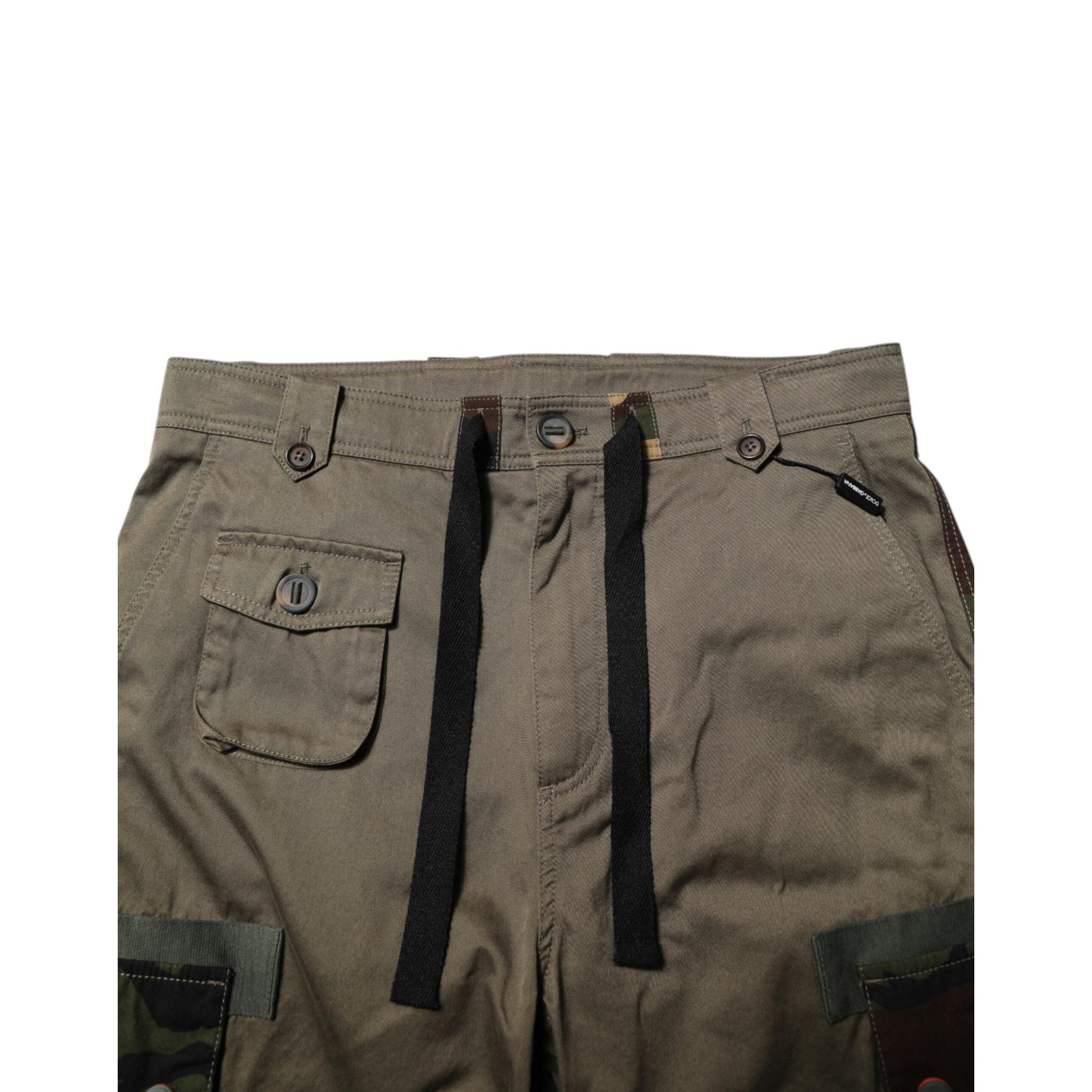 Dolce & Gabbana Brown Cotton Camouflage Cargo Pants