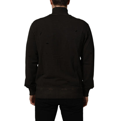 Dolce & Gabbana Brown Logo Print Full Zip Sweatshirt Sweater
