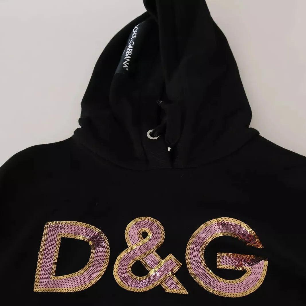 Dolce & Gabbana DG Sequined Hooded Pullover Sweater