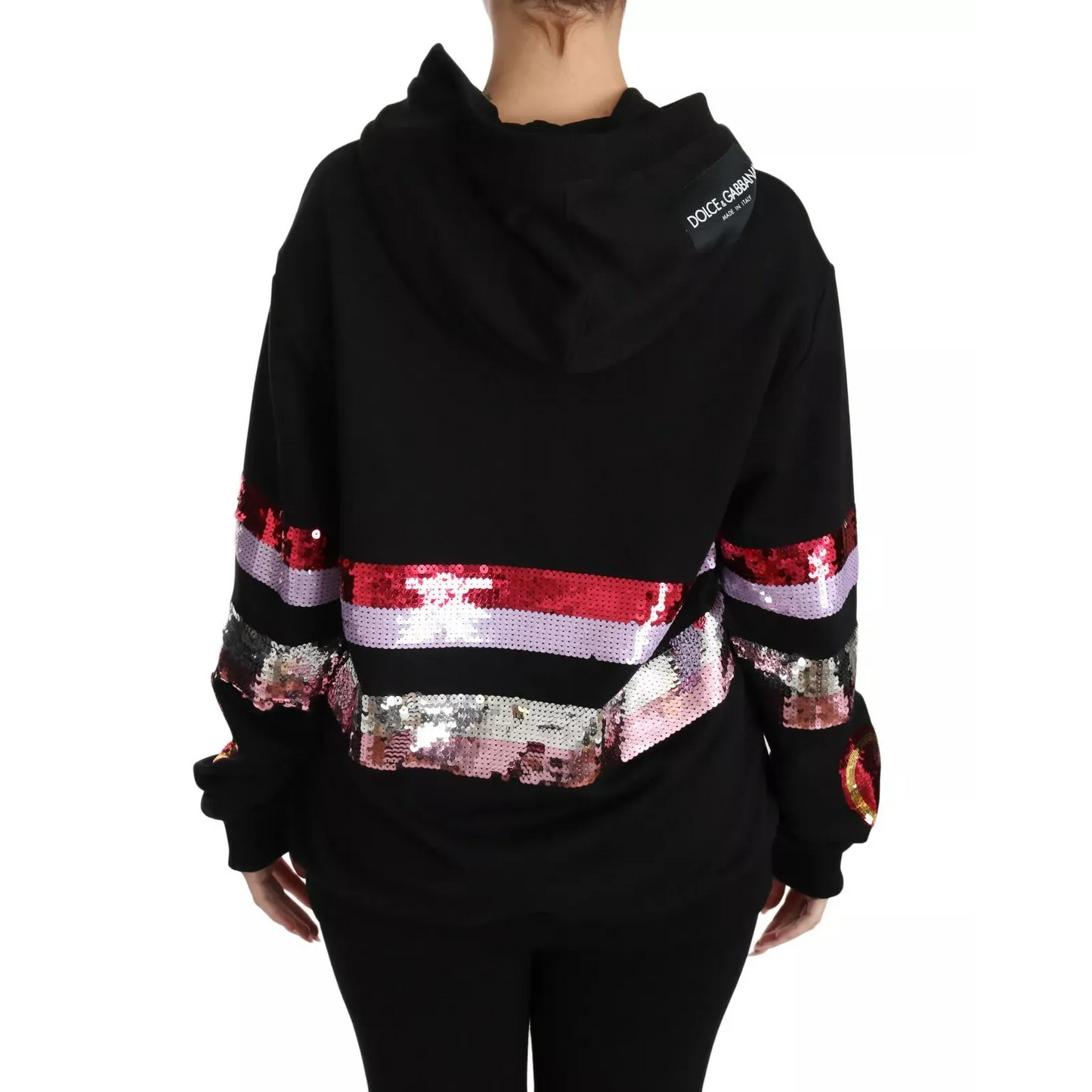 Dolce & Gabbana DG Sequined Hooded Pullover Sweater