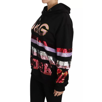 Dolce & Gabbana DG Sequined Hooded Pullover Sweater