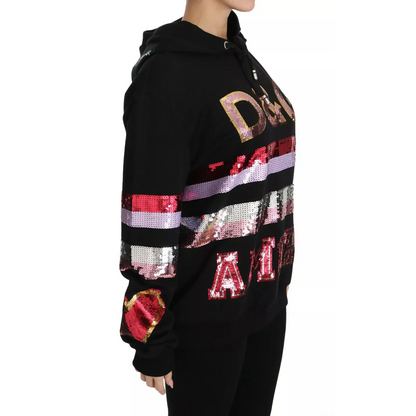 Dolce & Gabbana DG Sequined Hooded Pullover Sweater