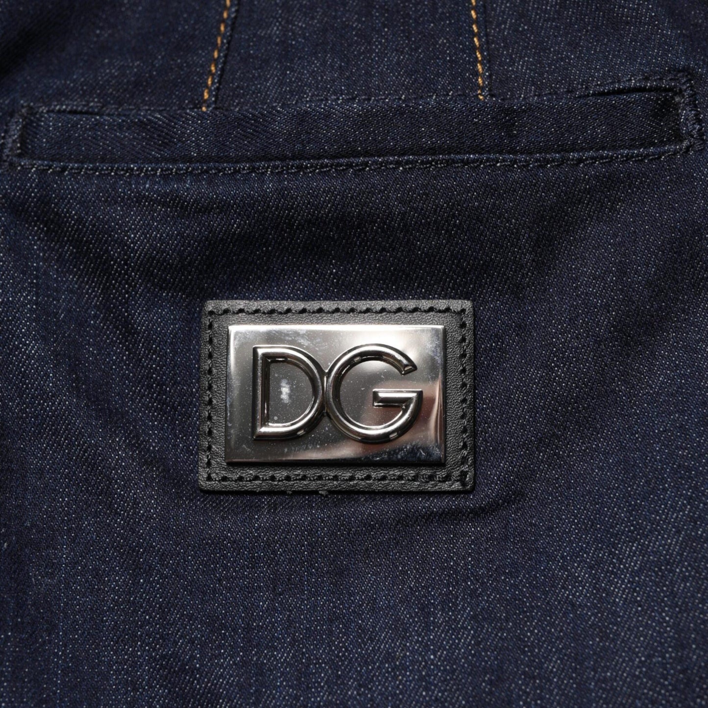 Dolce & Gabbana Dark Blue Cotton A-line Denim Midi Skirt