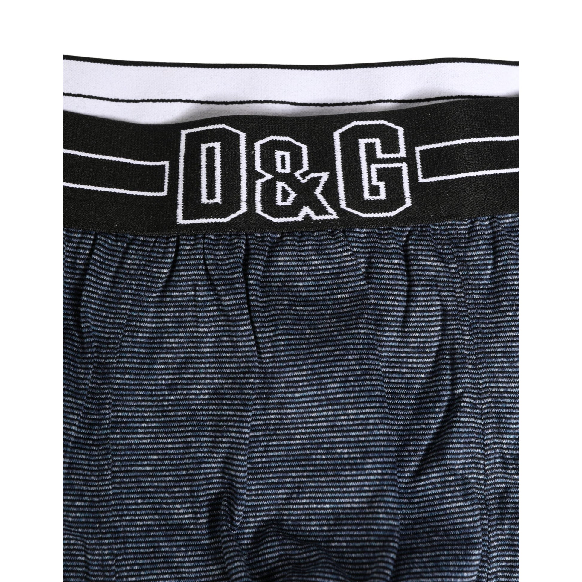 Dolce & Gabbana Dark Blue Logo Cotton Regular Boxer Underwear