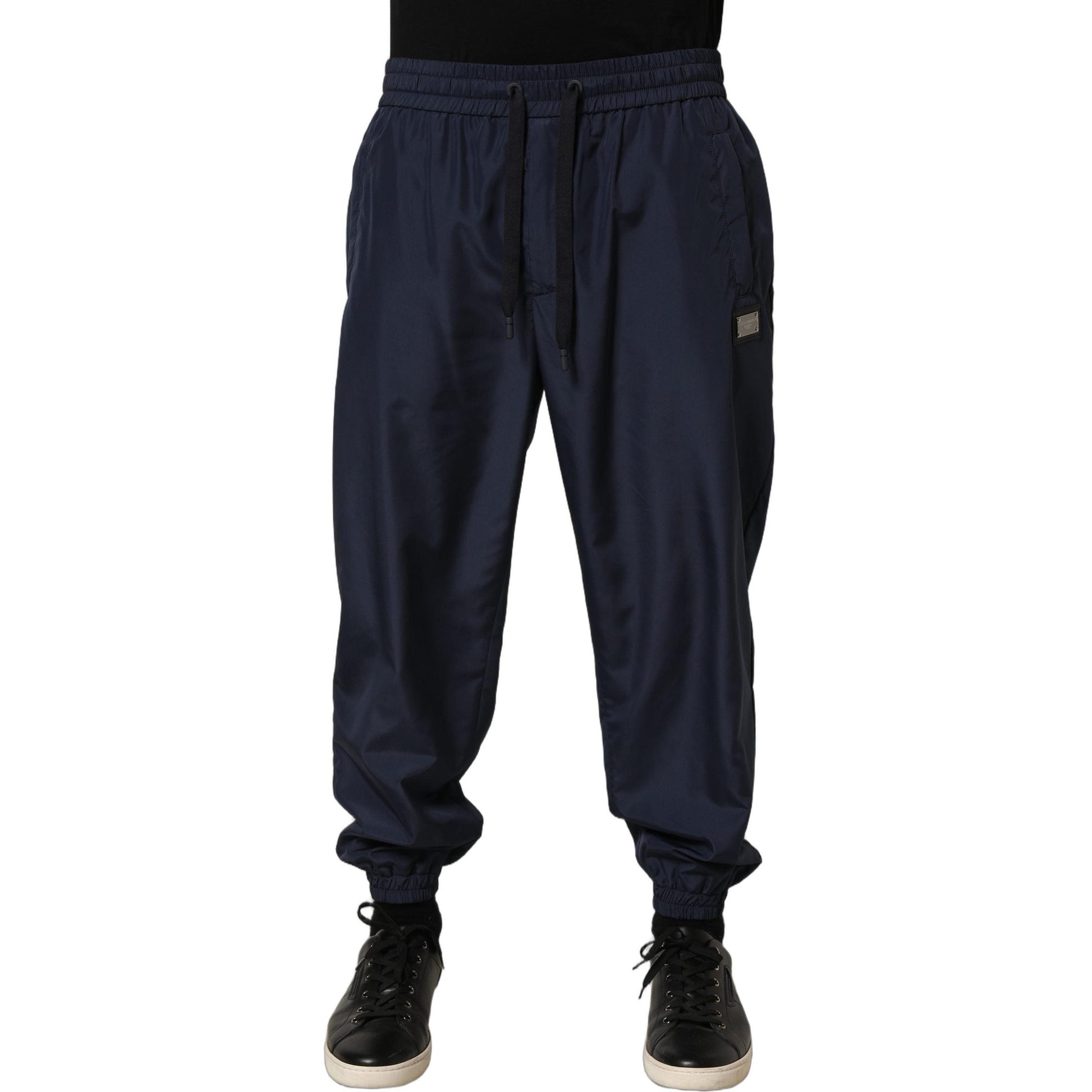 Dolce & Gabbana Dark Blue Polyester Jogger Sweatpants Pants