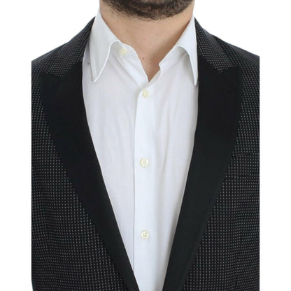 Dolce & Gabbana Dark Gray Wool Silk Slim MARTINI Jacket Blazer