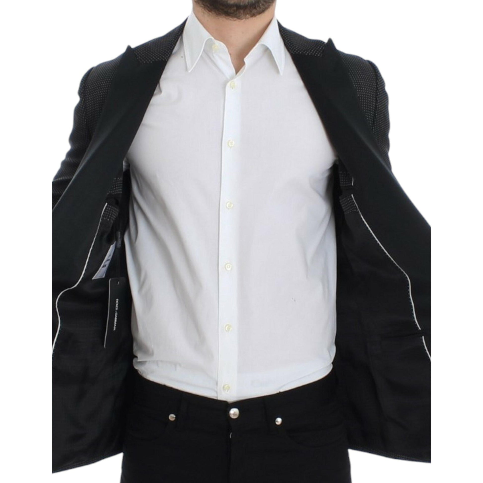 Dolce & Gabbana Dark Gray Wool Silk Slim MARTINI Jacket Blazer