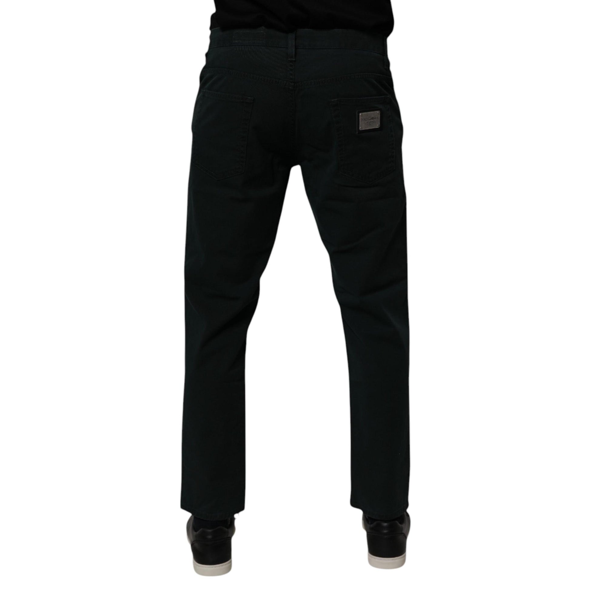 Dolce & Gabbana Dark Green Cotton Loose Men Denim Jeans