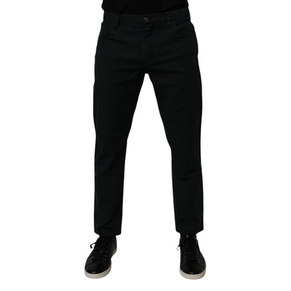 Dolce & Gabbana Dark Green Cotton Loose Men Denim Jeans