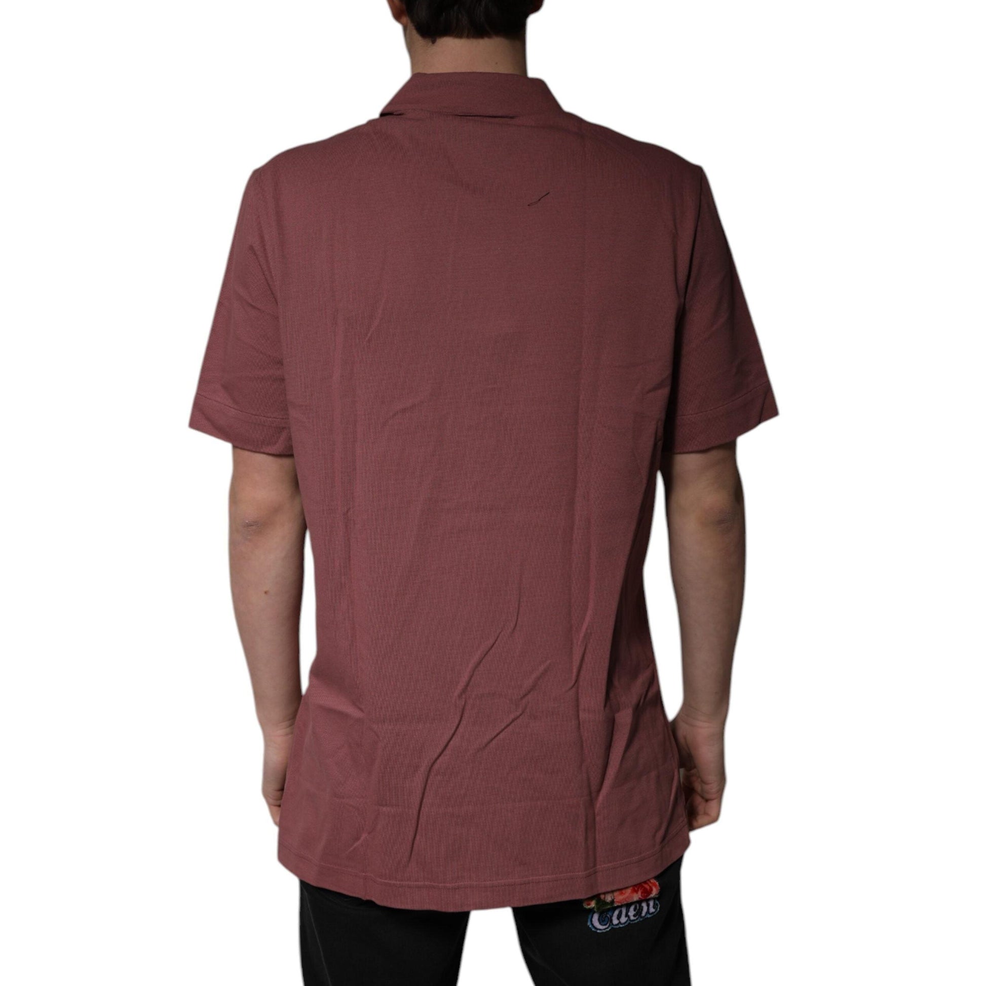 Dolce & Gabbana Dark Pink Button Down Casual Polo Men Shirt