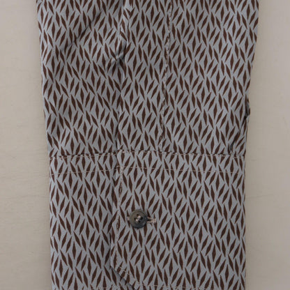 Dolce & Gabbana Gray Brown GOLD Slim Fit Dress Formal Shirt