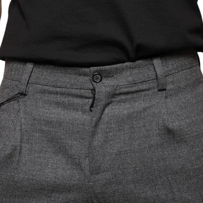Dolce & Gabbana Gray Check Tartan Wool Skinny Pants