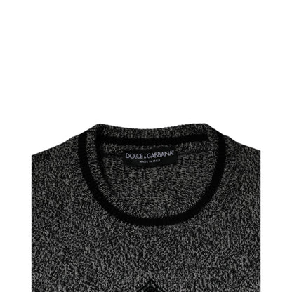 Dolce & Gabbana Gray Crown King Cashmere Pullover Sweater