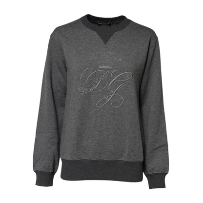 Dolce & Gabbana Gray DG Logo Embroidered Pullover Sweater
