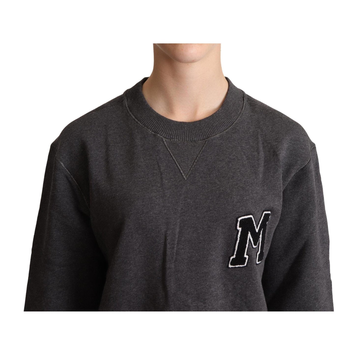 Dolce & Gabbana Gray Embroidered Women Pullover Sweater