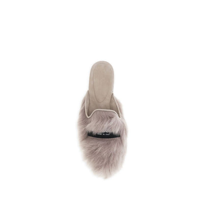 Dolce & Gabbana Gray Lamb Ovis Aries Aries Mules