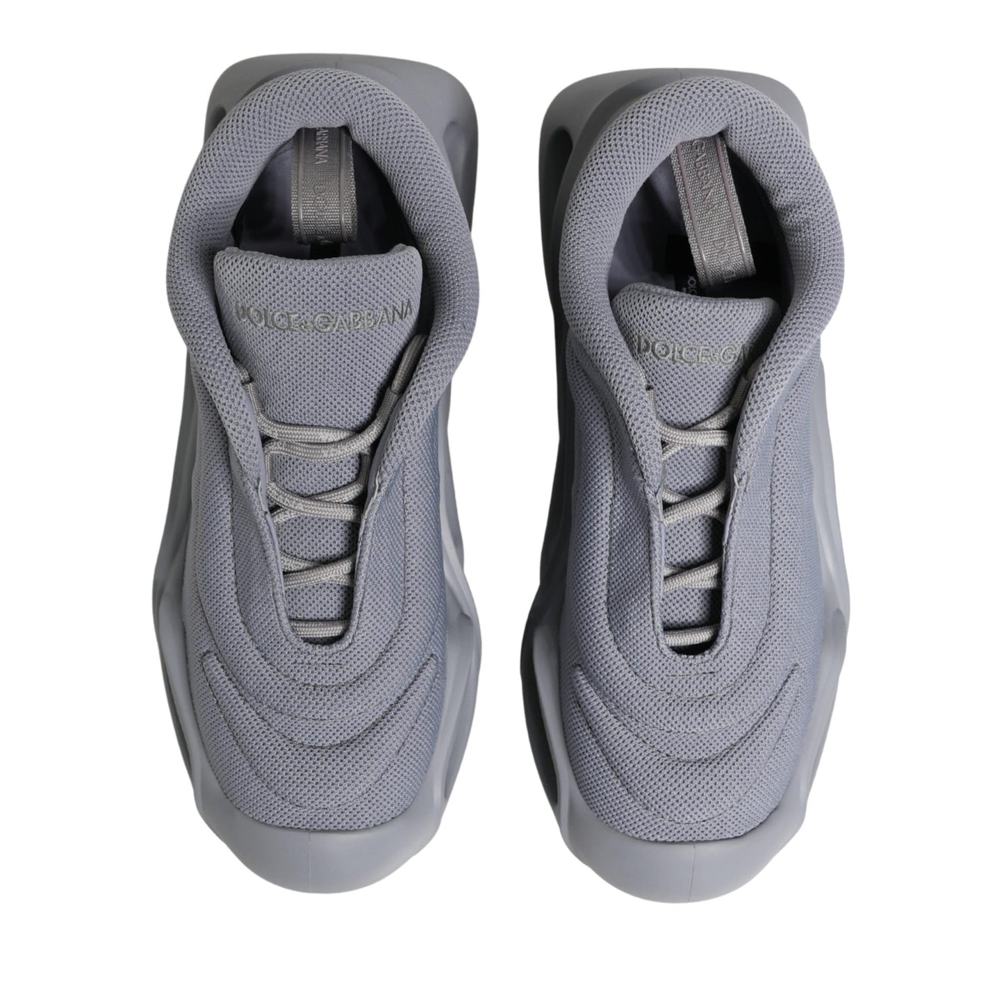 Dolce & Gabbana Gray Slip On Wave Low Top Sneakers