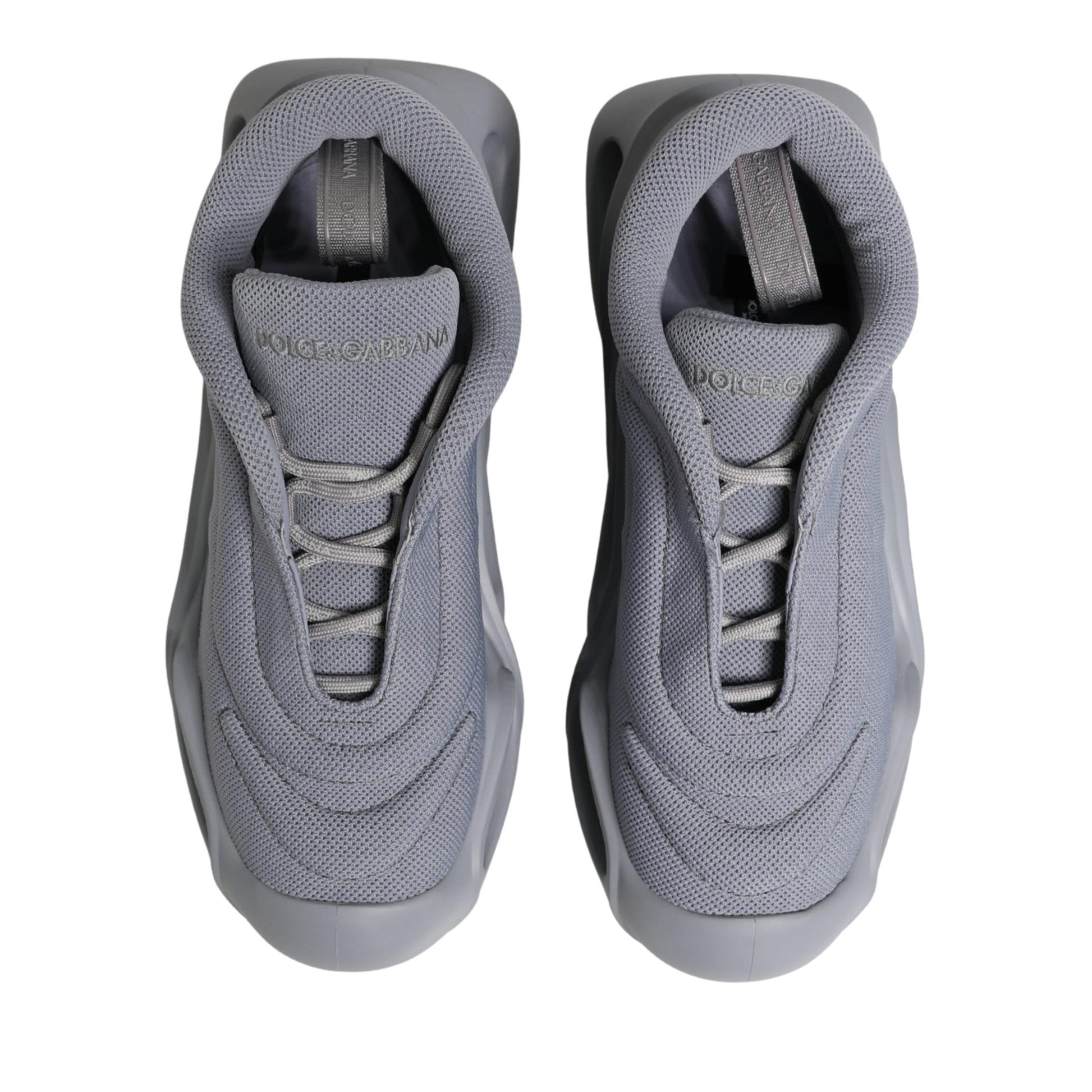 Dolce & Gabbana Gray Slip On Wave Low Top Sneakers