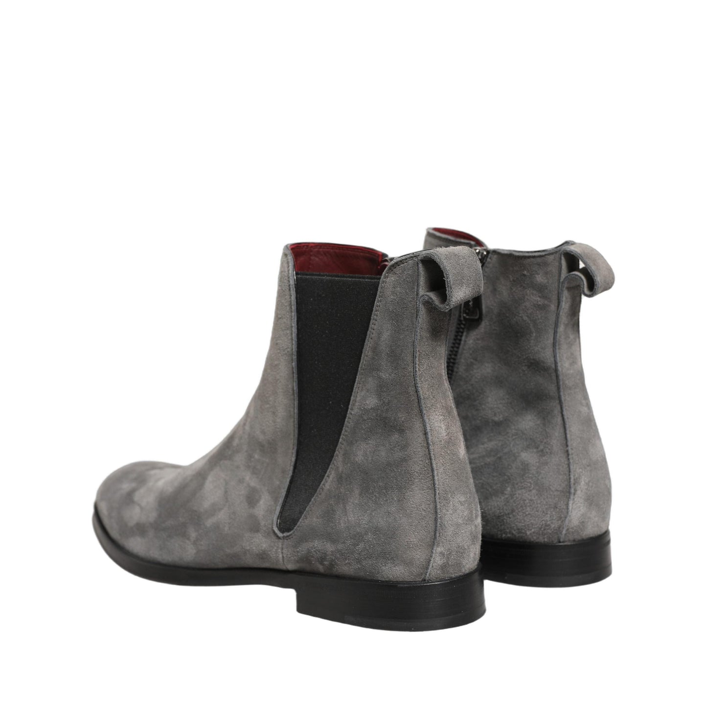 Dolce & Gabbana Gray Suede Leather Chelsea Boots Shoes