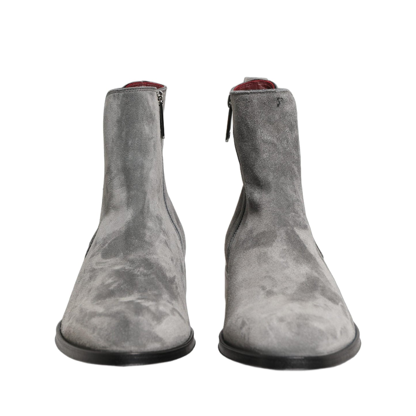 Dolce & Gabbana Gray Suede Leather Chelsea Boots Shoes